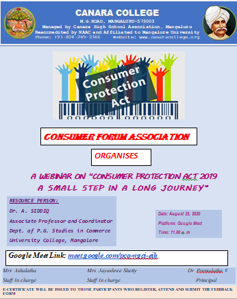 Consumer Protection Act 2019 Webinar